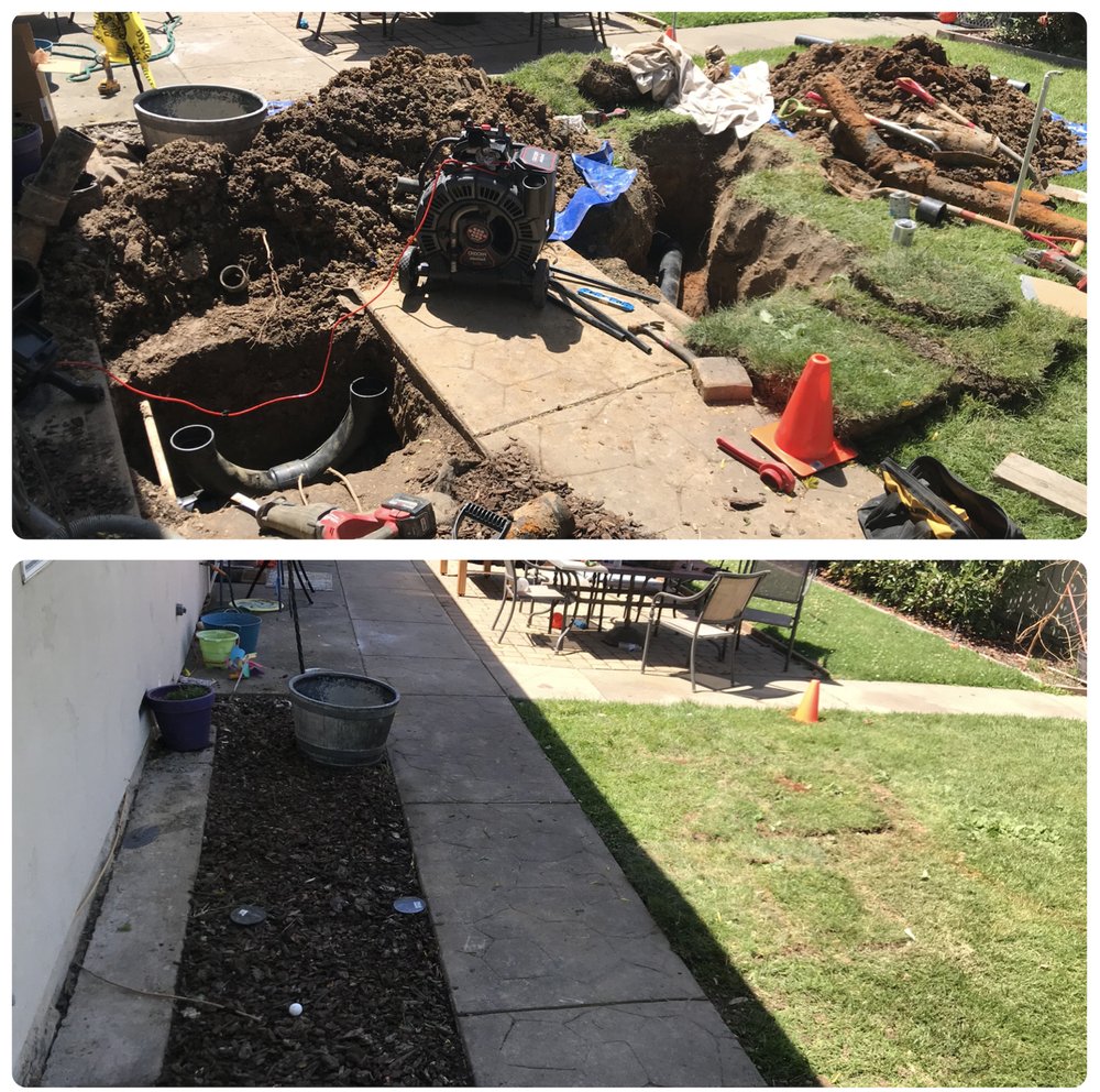 Sewer-line-repair-in-Sacramento, CA-Before-After