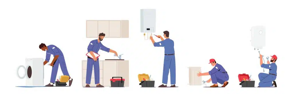 plumbing company workers