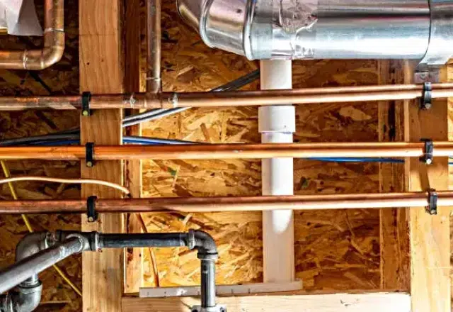 Inspecting newly installed gas line to ensure optimal performance